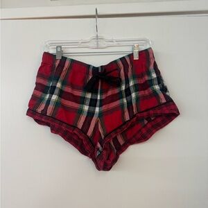 Victoria's Secret Red and Green Plaid Shorts
